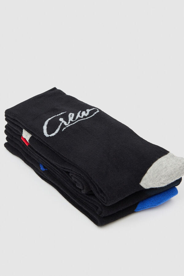 Inside Pacote de meia pretas b&aacute;sicas x4 estampado