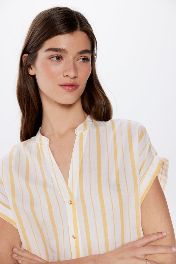 Springfield Essential cotton mandarin collar blouse  color