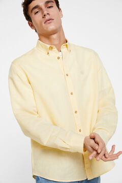 Springfield Camisa lino color amarillo