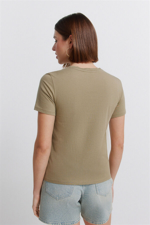 Springfield Polka-dots short sleeve T-shirt pink