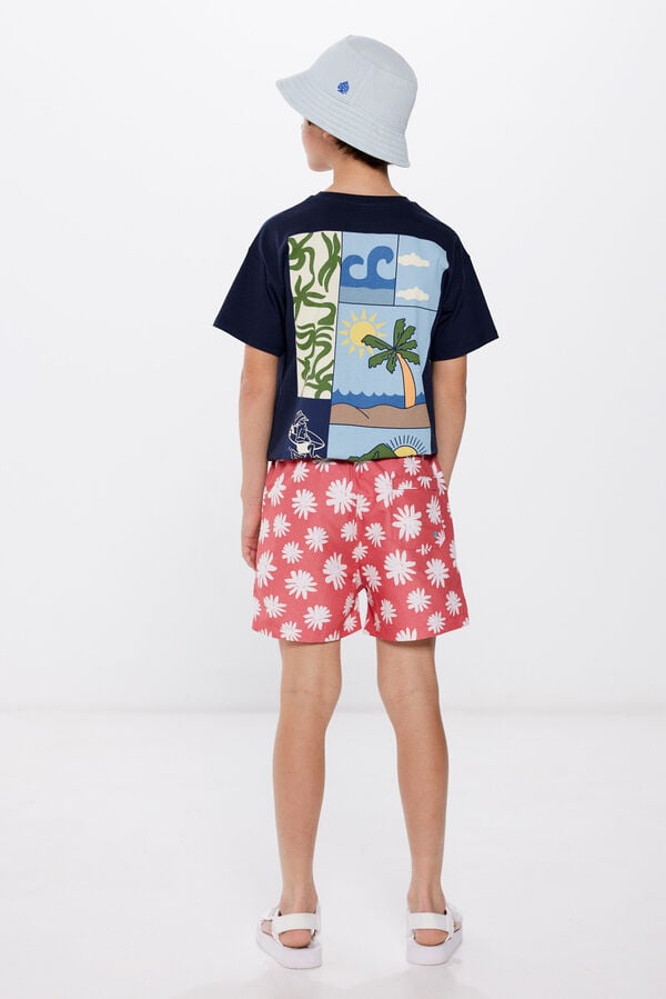 Springfield Boy's floral swim shorts rust