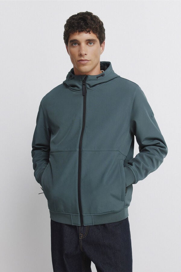 Springfield Softshell jacket with hood blue