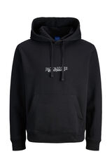 Jack & Jones PLUS Sweatshirt mit Logo Kapuze Schwarz