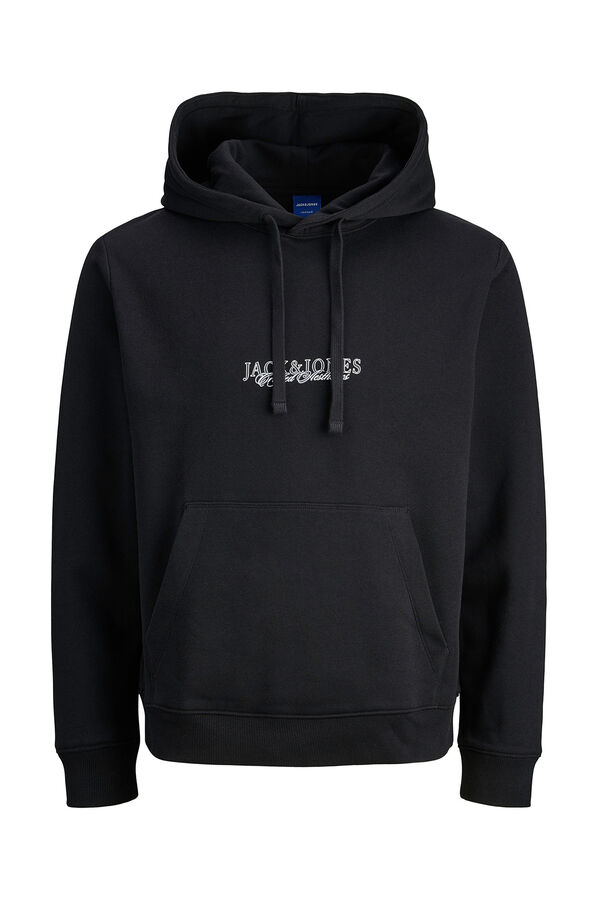 Jack & Jones PLUS Sweatshirt mit Logo Kapuze Schwarz