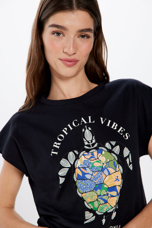Springfield Tropical Graphic T-shirt ocher