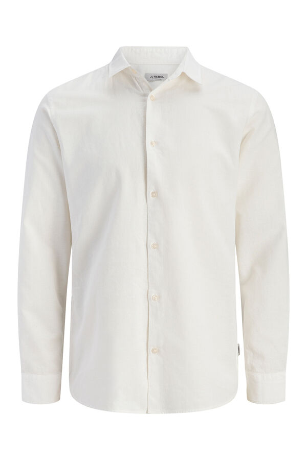 JJ REBEL Linen regular fit shirt white