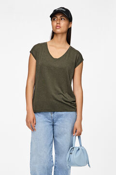 Pieces T-shirt lurex em bico