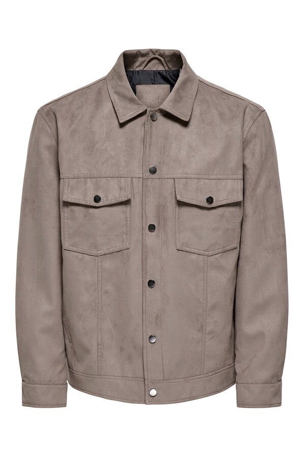 Only & Sons Chaqueta antelina gris