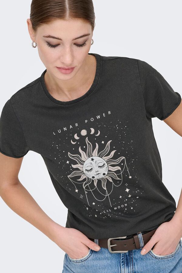 Only Printed short-sleeved T-shirt grey