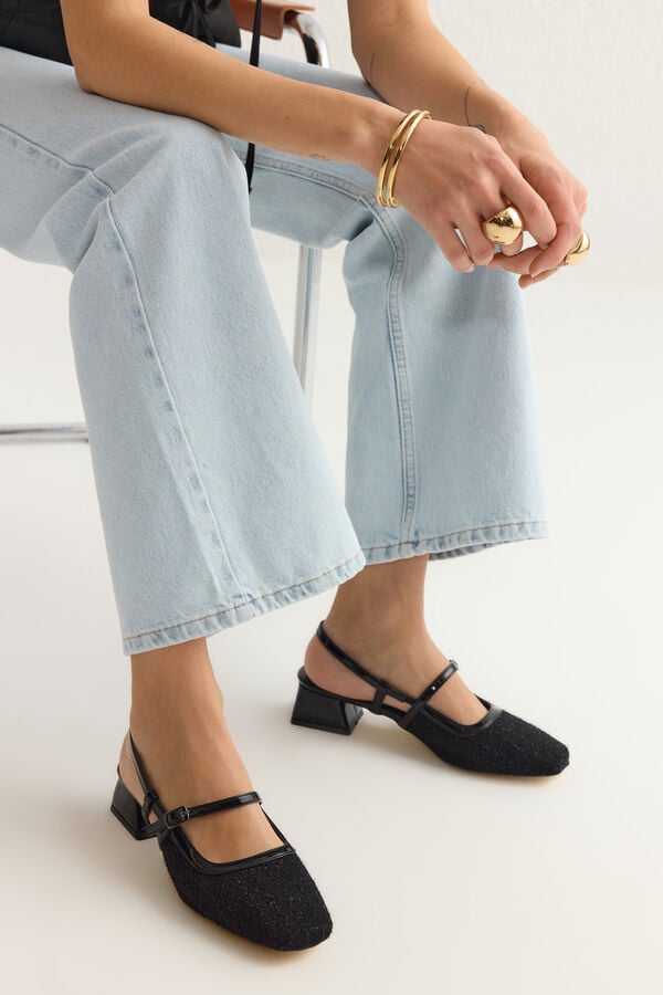 Trendyol Kitten heel mule shoes black