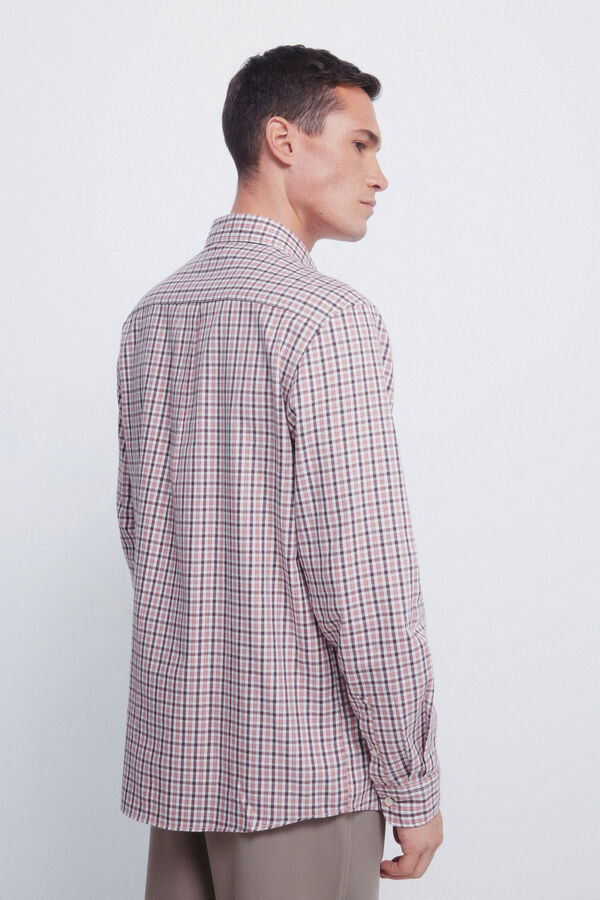 Springfield Camisa cuadros pequeños rosa