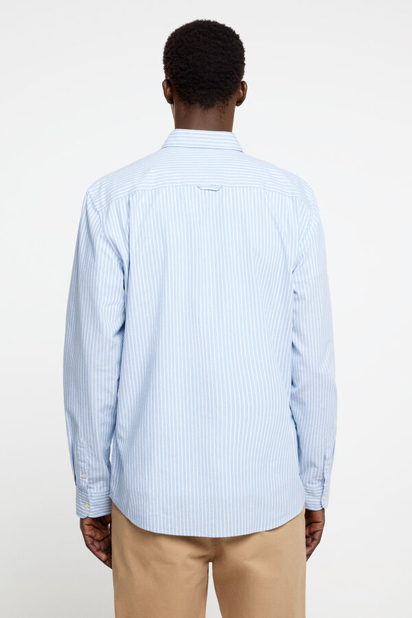 Springfield Striped pinpoint shirt blue