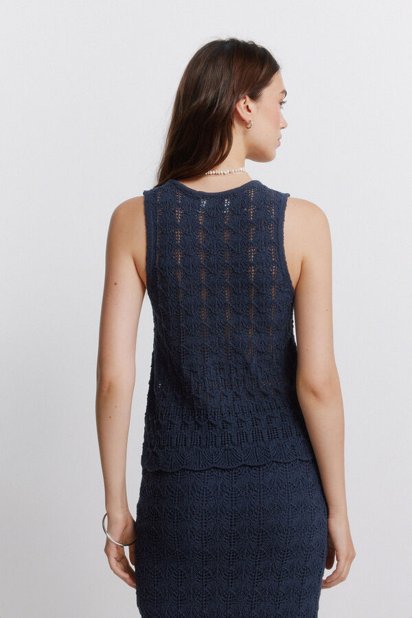 Springfield Pointelle vest top blue