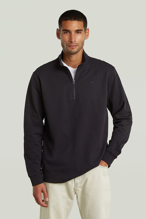 G-STAR Camiseta manga larga, cierre cremallera negro