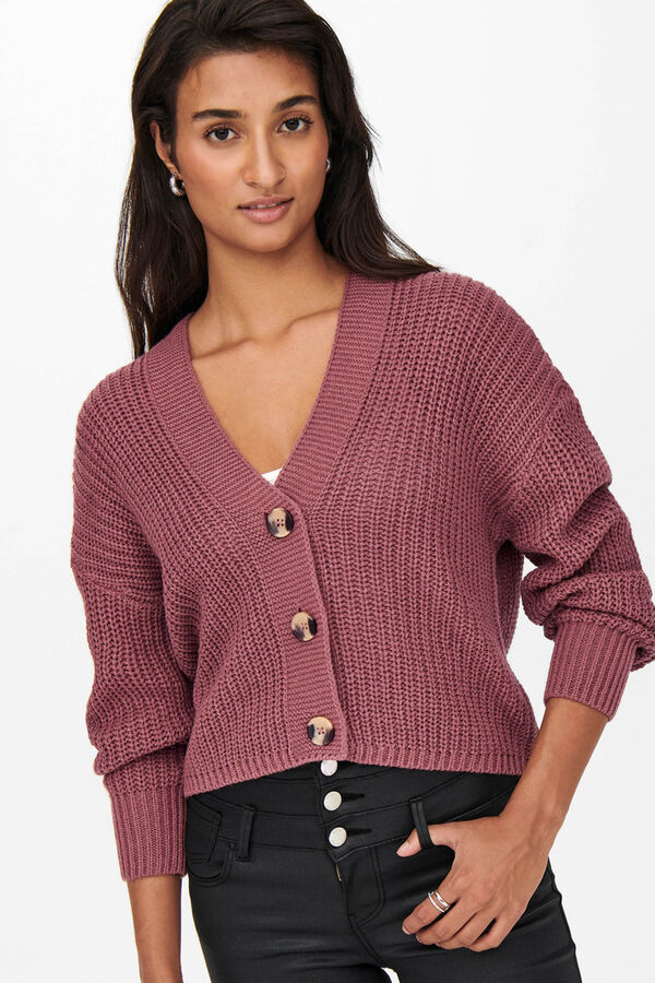 Springfield Short knit cardigan purple