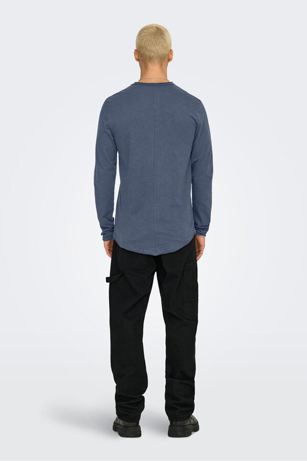 Only & Sons Camiseta manga larga azul