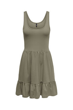 Only Vestido corto color liso kaki