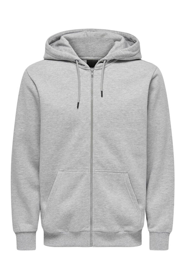 Only & Sons Sudadera con cremallera gris