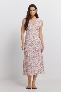 Springfield Printed tie midi dress