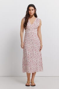 Springfield Printed tie midi dress