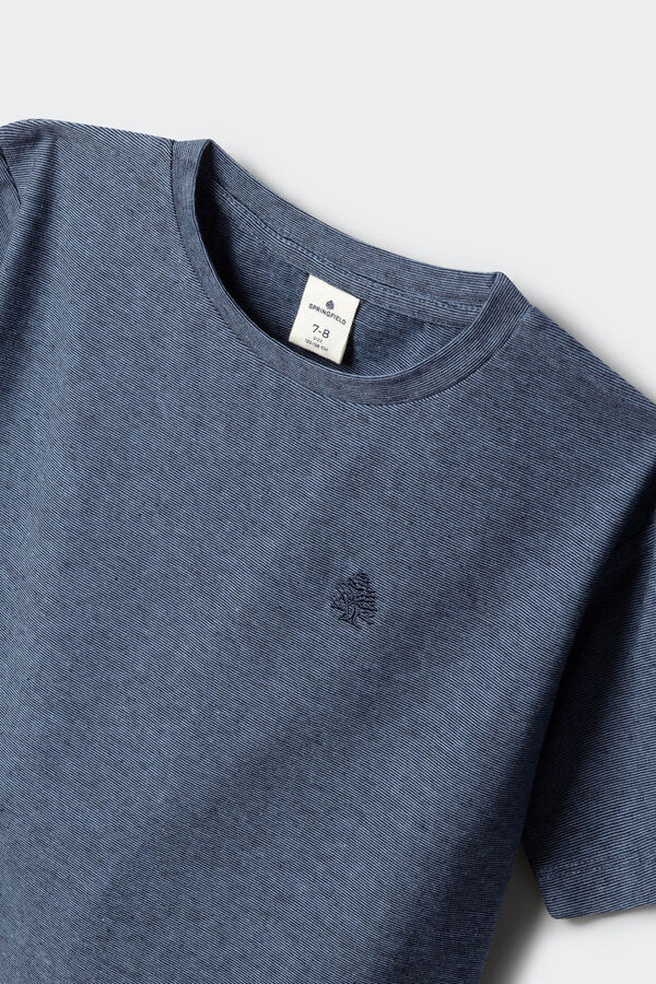 Springfield Kids Dečija mikroprugasta majica kratkih rukava Plava