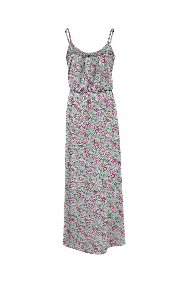 Springfield Strappy long printed dress pink