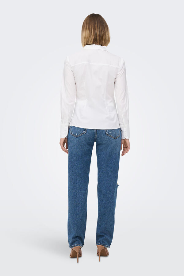Springfield Long-sleeved lapel collar shirt white