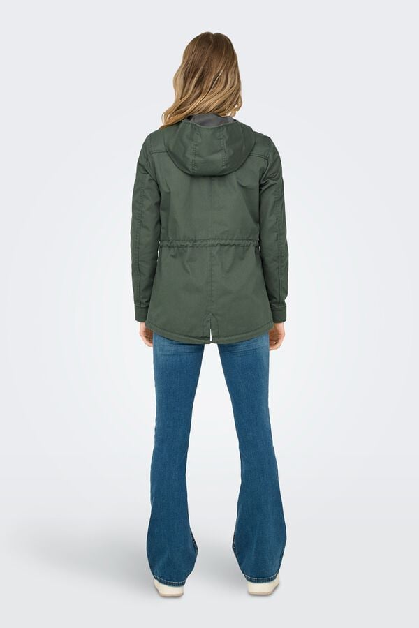 Only Short hooded parka grey