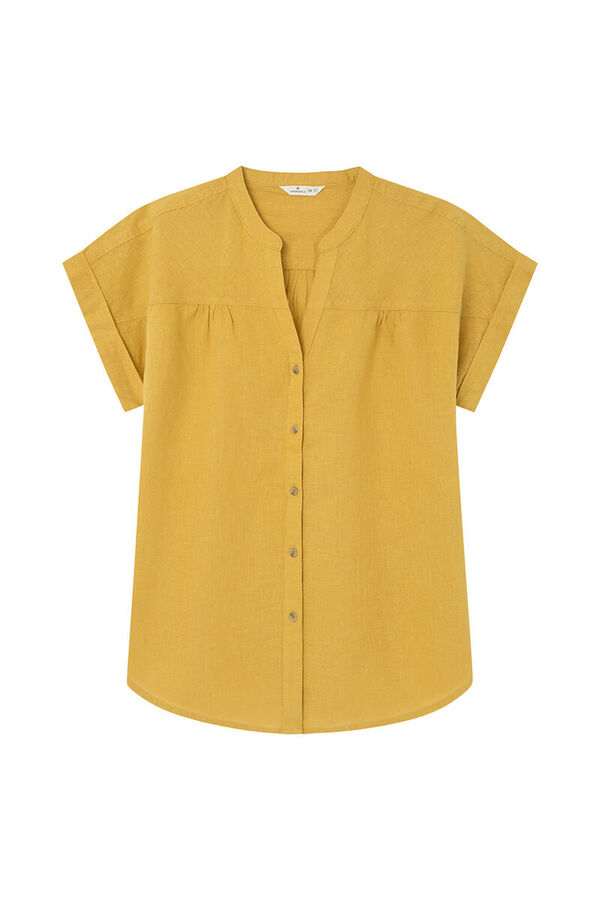 Springfield Camisa Cuello Mao M/C Algodón Lino dorado