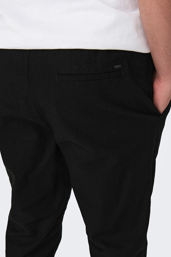 Only & Sons Linen trousers black