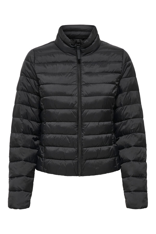 Only Puffer zip fastening jacket fekete
