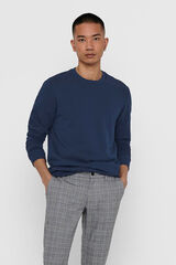 Springfield Men's plush crew- round neck sweatshirt navy