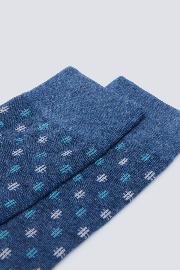 Springfield Geometric cotton sock blue