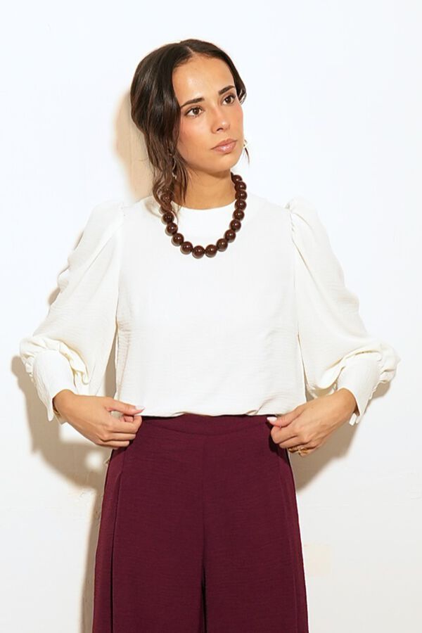 Cul Sac Puffed sleeve shirt beige