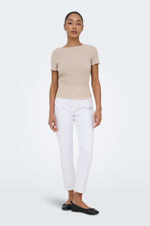 Only Structured crop top brown