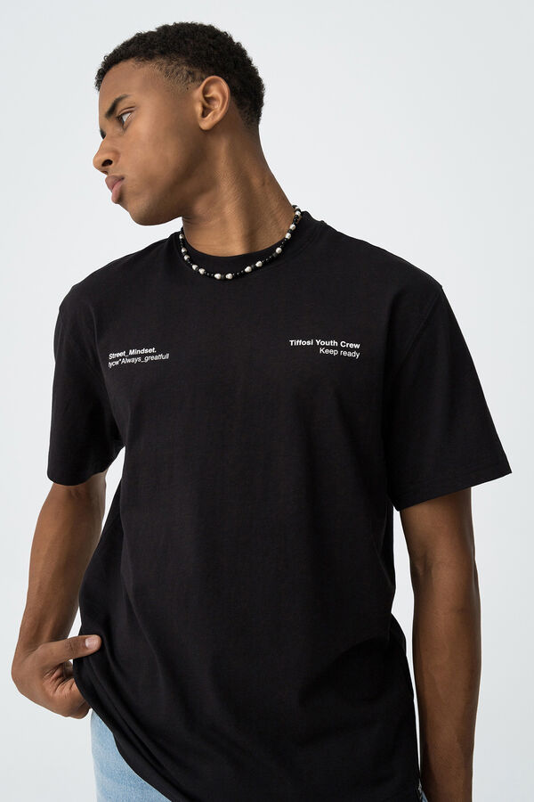 Tiffosi Young Relaxed graffiti print T-shirt black