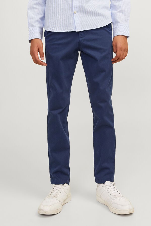 Jack & Jones Junior Pantal&oacute;n chino slim azul