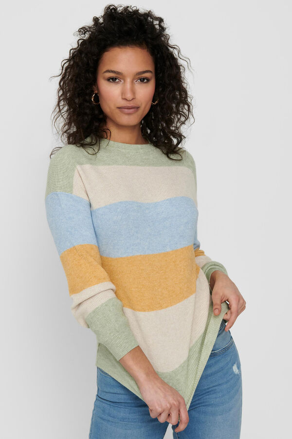 Springfield Striped knit jumper green