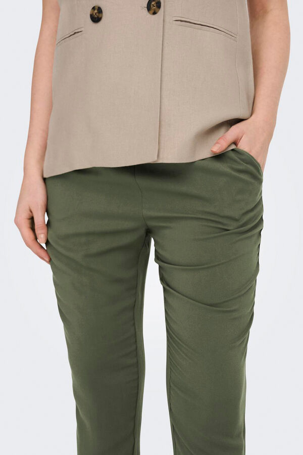 Only Pantal&oacute;n recto fluido kaki