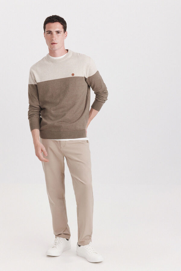 Springfield Colour block basic jumper nude