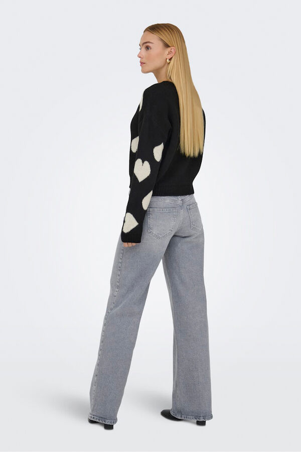 Only Jersey estampado corazones negro