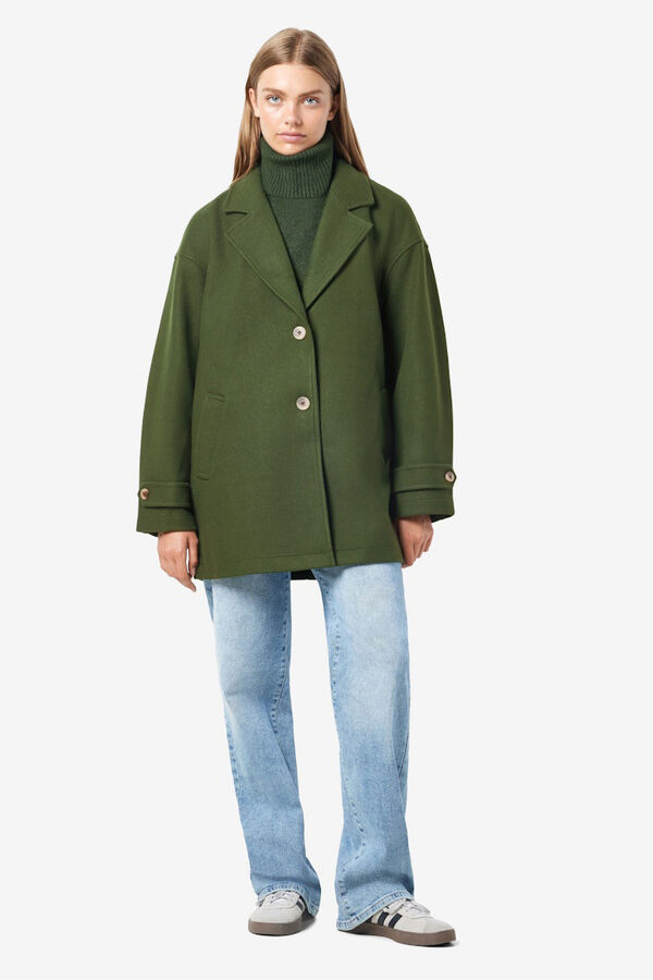 Noisy May Cloth coat with lapels and sleeves details Zelena