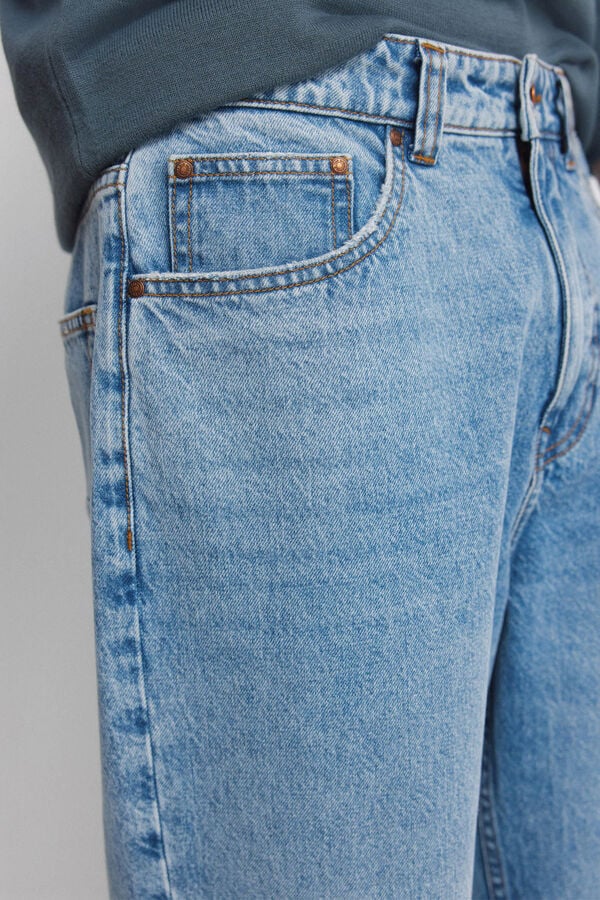 Springfield Overdyed wide leg jeans blue