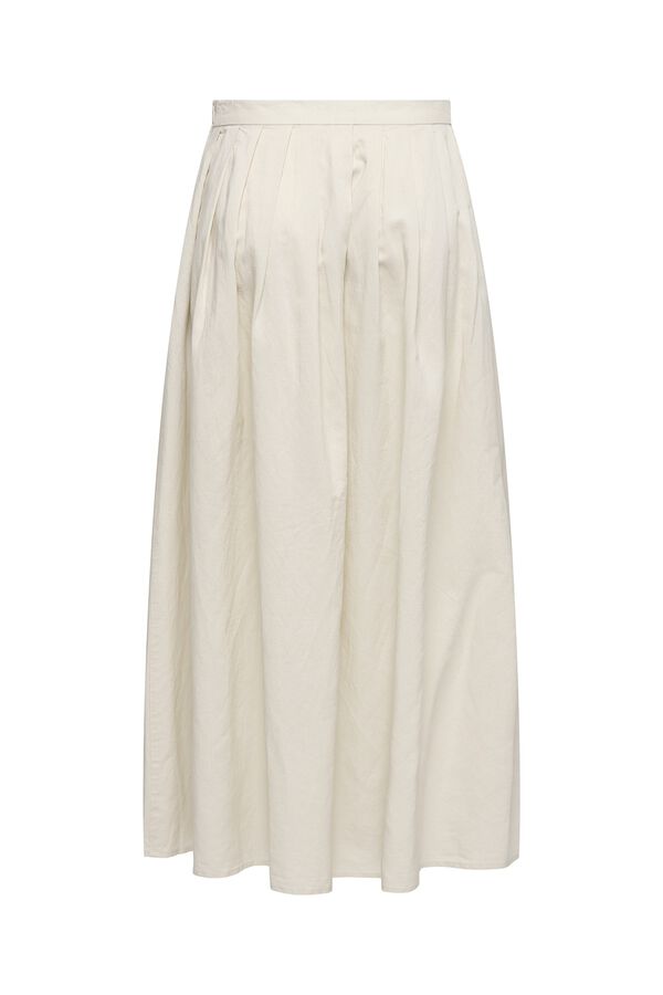 Only Pleated long skirt beige