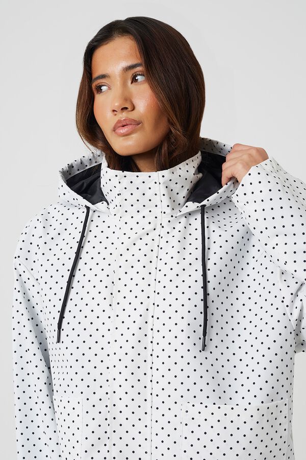 Brave Soul Short hooded raincoat white