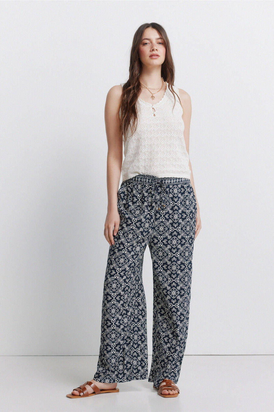 Pantalón fluido estampado