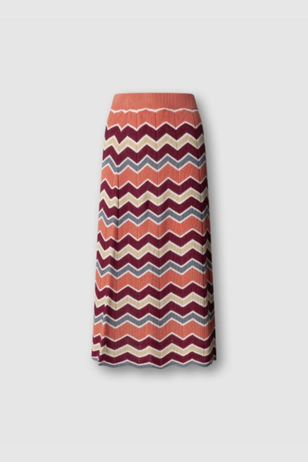 Pepe Jeans Jersey-knit long skirt red