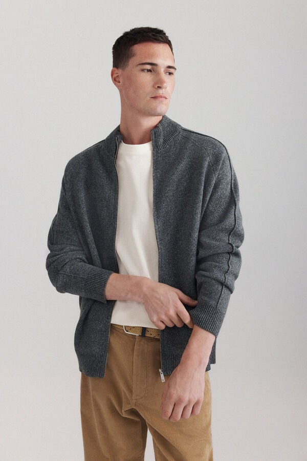 Springfield Zip fastening cardigan grey