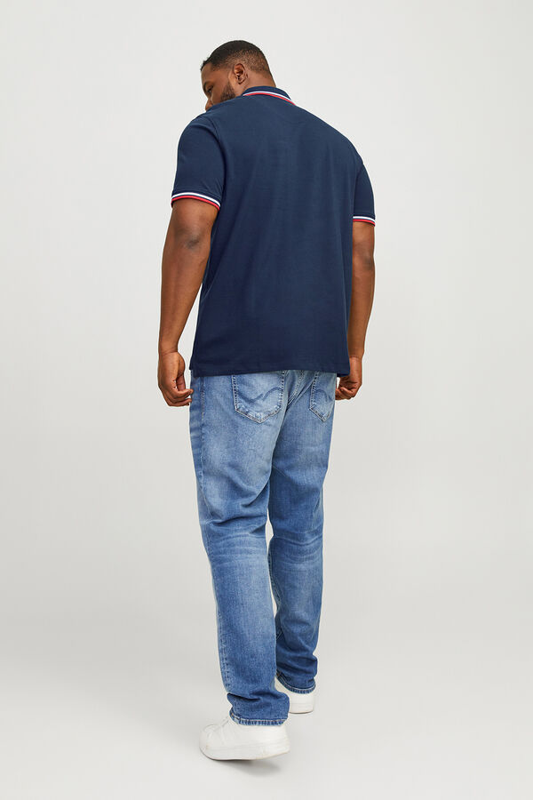 Jack & Jones PLUS Essential short-sleeved polo shirt blue