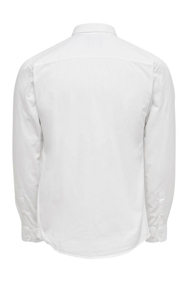 Only & Sons Camisa de hombre slim fit y 100% algod&oacute;n. blanco